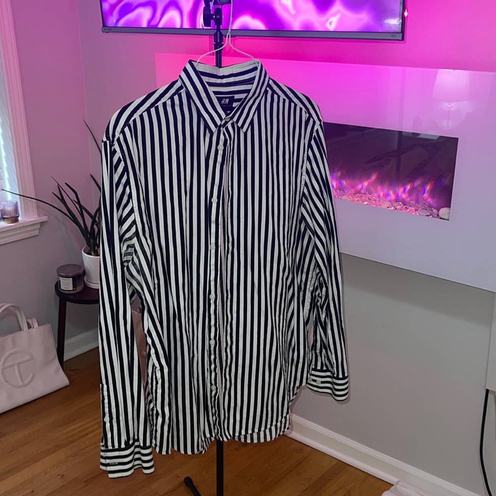 Striped H&M Button Down Dress Shirt